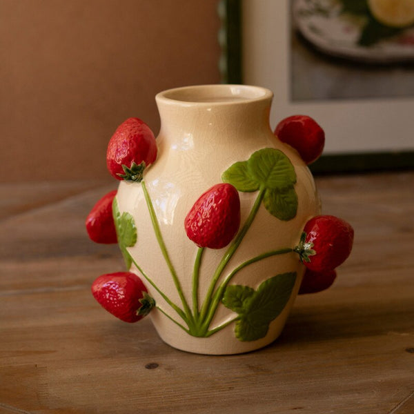 Ceramic Strawberry Vase