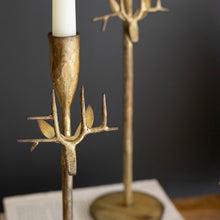Load image into Gallery viewer, Gold Iron Deer Taper Holder
