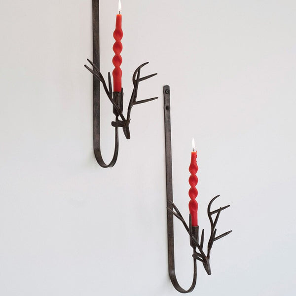 Rustic Deer Taper Sconces
