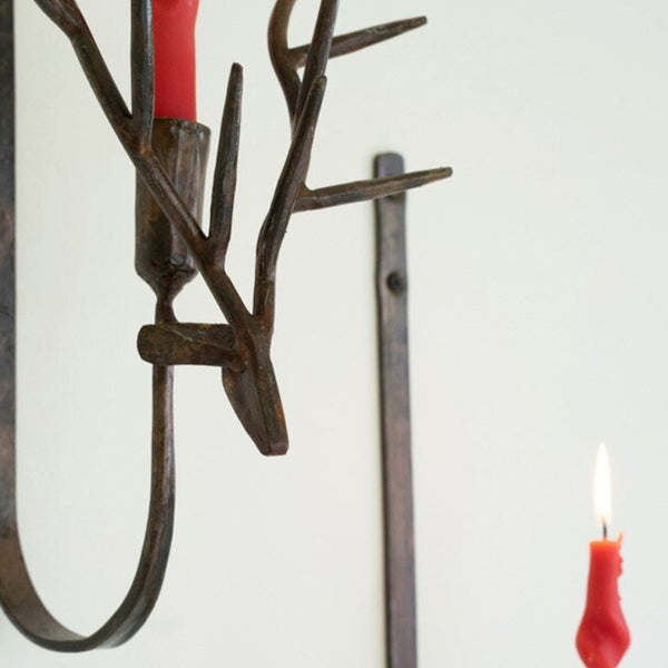 Rustic Deer Taper Sconces