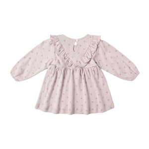 Long Sleeve Ruffle V Dress