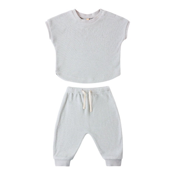 Terry Tee + Pant Set in Sky
