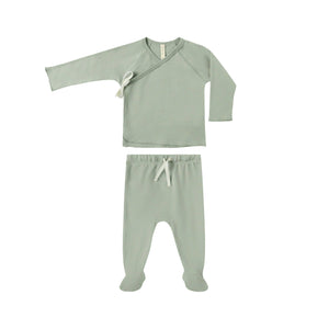 Wrap Top + Footed Pant Set