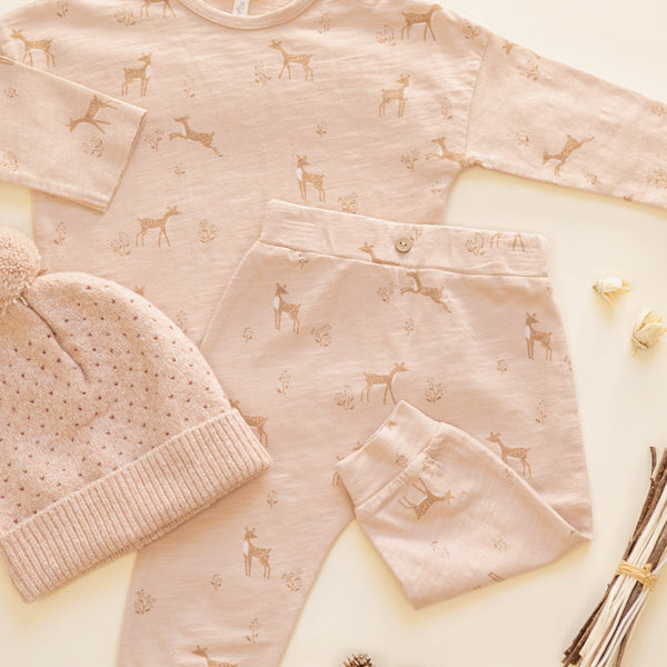 Long Sleeve Tee + Pant Set - Fawns