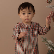 Load image into Gallery viewer, Baby Pajama Romper - Holiday Gingham