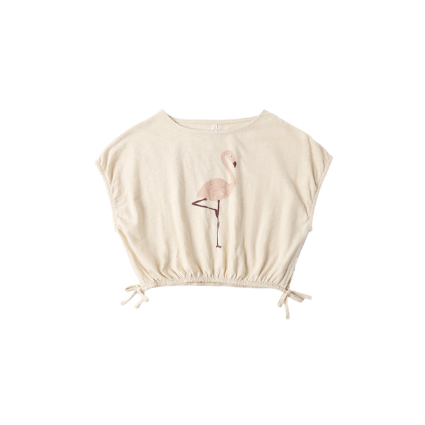 Cropped Cinch Tee - Flamingo