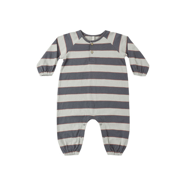 Henley Jumpsuit - Sage Stripe