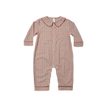 Load image into Gallery viewer, Baby Pajama Romper - Holiday Gingham