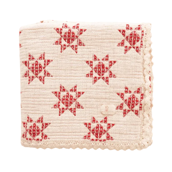 Patchwork Blanket - Star Quilt Ruby