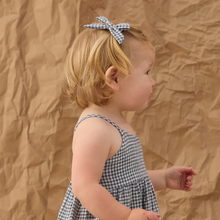 Load image into Gallery viewer, Bows (set of 2) - marine gingham