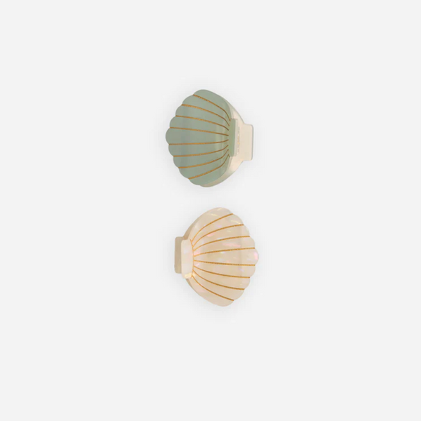 Shell Clip Set - Seafoam/Natural