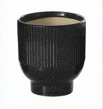 Load image into Gallery viewer, Grooved Black Planter, 3 Sizes