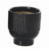 Load image into Gallery viewer, Grooved Black Planter, 3 Sizes