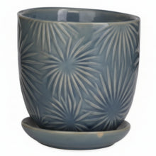 Load image into Gallery viewer, Blue Floral Patterned Planter
