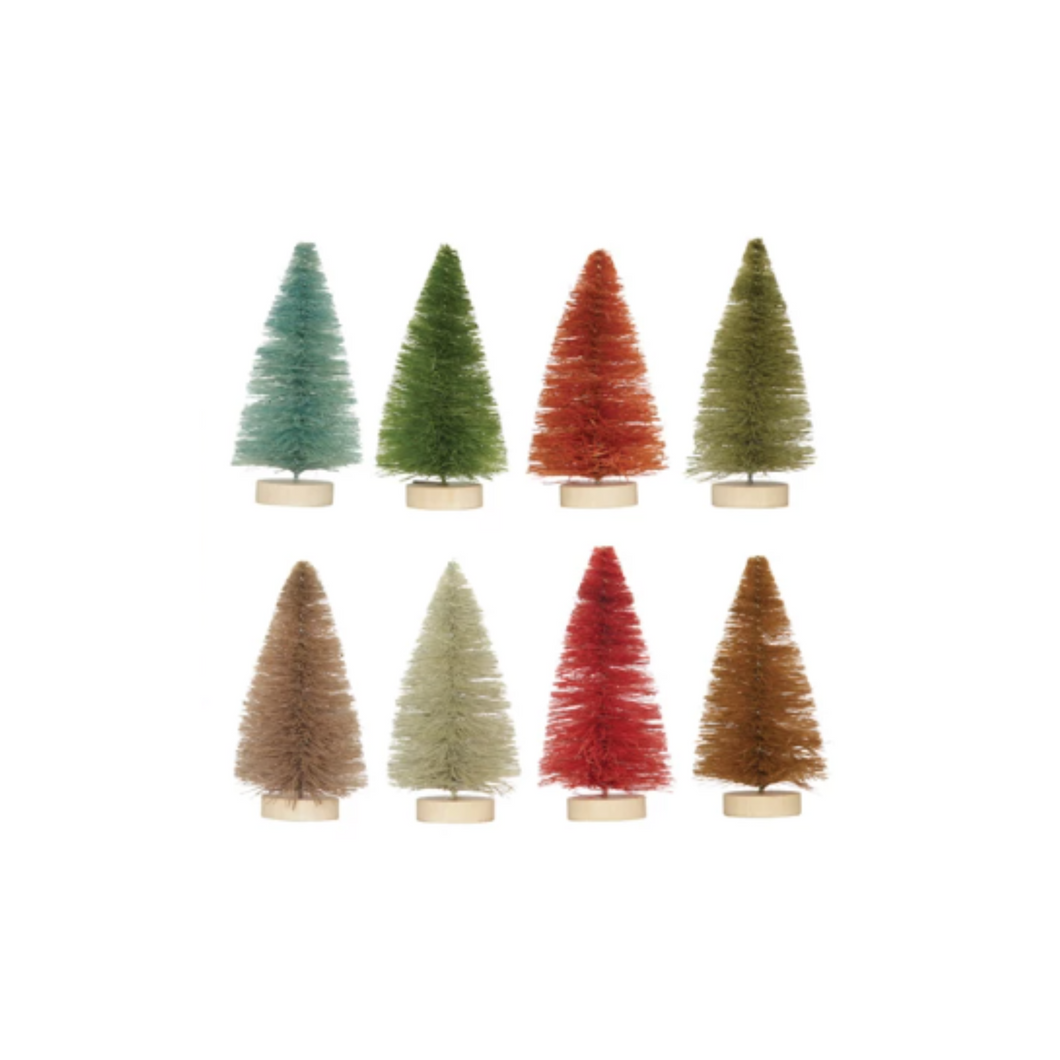 Multi-Colored Bottle Brush Trees (set of 8)