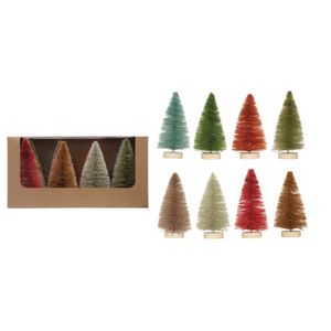 Multi-Colored Bottle Brush Trees (set of 8)