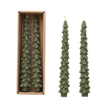 Load image into Gallery viewer, Unscented Tree Shaped Taper Candles, Set of 2