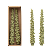 Load image into Gallery viewer, Unscented Tree Shaped Taper Candles, Set of 2