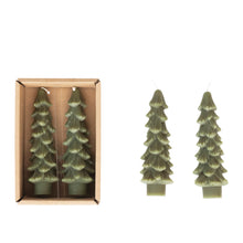 Load image into Gallery viewer, Unscented Tree Shaped Taper Candles, Set of 2