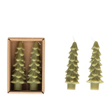 Load image into Gallery viewer, Unscented Tree Shaped Taper Candles, Set of 2