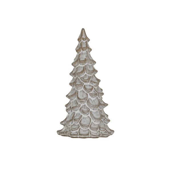 Stoneware Tree, Reactive Glaze, Cream Color 