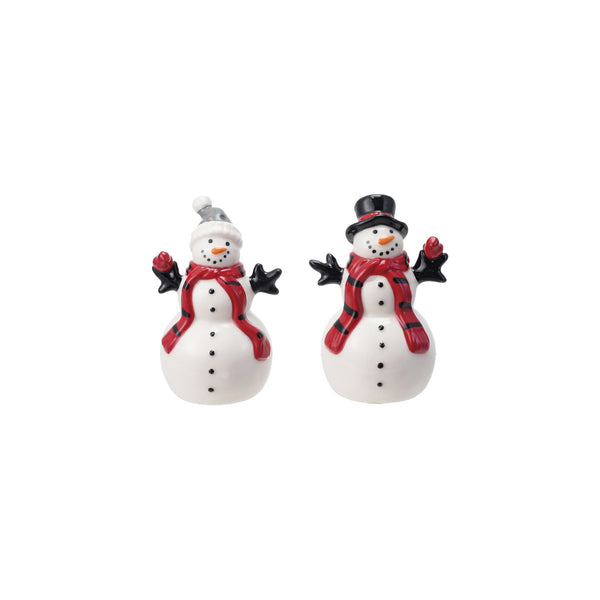 Stoneware Snowmen Salt & Pepper Shakers, Set of 2 