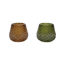 Load image into Gallery viewer, Glass Pinecone Shaped Tealight/Votive Holder, 2 Colors