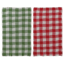 Load image into Gallery viewer, Cotton Knit Tea Towel with Buffalo Check Pattern, 2 Colors