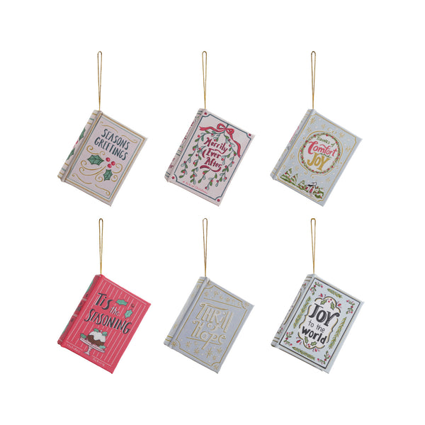 MDF & Canvas Book Ornament, 6 Styles 