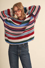Load image into Gallery viewer, Multi-Colored Oversized Sweater Wood Pink Multi