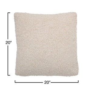20" Cream Boucle Pillow