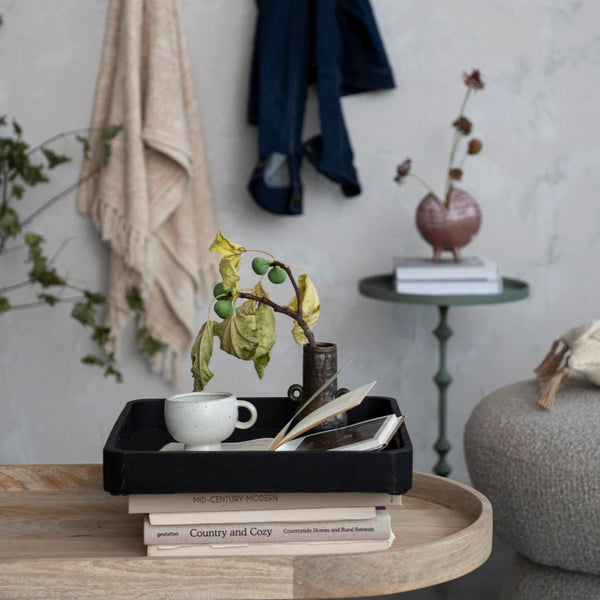 Decorative Mango Wood Tray w/ Handles