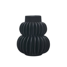 Load image into Gallery viewer, Black Pleated Vase