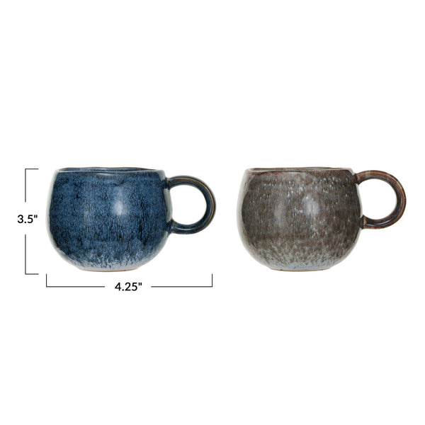 16oz Blue/Brown Glazed Mug