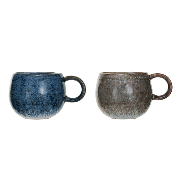 16oz Blue/Brown Glazed Mug