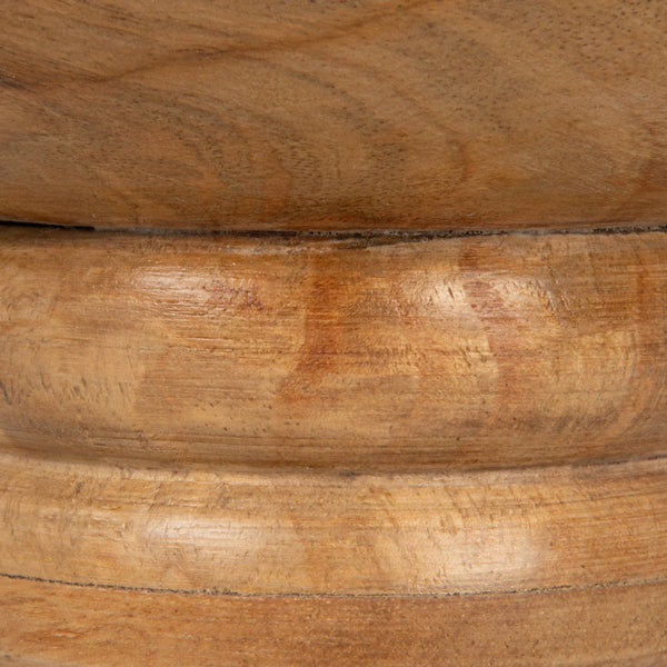 Ribbed Mango Wood Footed Bowl