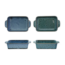Load image into Gallery viewer, Blue/Green Glazed Stoneware Baker