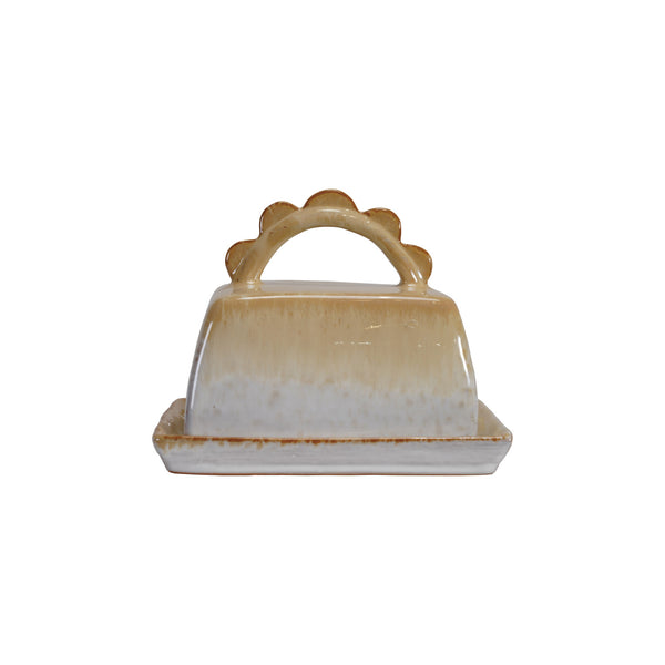 Butter Dish w/ Scalloped Handle