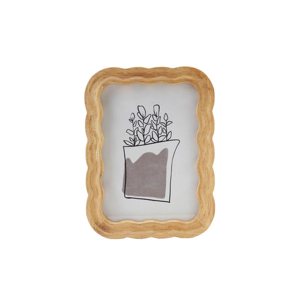 Rubberwood Scalloped Photo Frame
