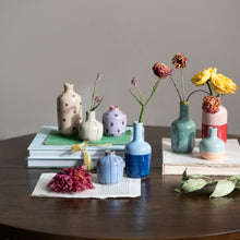 Load image into Gallery viewer, Hand-Painted Stoneware Bud Vase
