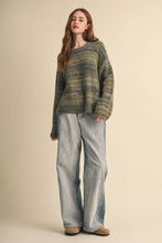 Load image into Gallery viewer, Speckled Knit Striped Sweater Pullover
