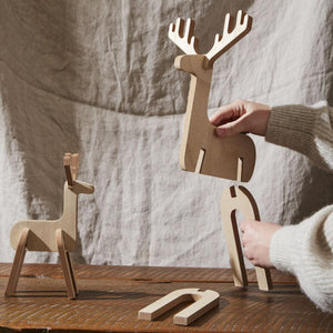 Interlocking Wood Deer