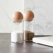 Load image into Gallery viewer, Glass S+P Shakers w/ Wood Ball