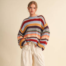 Load image into Gallery viewer, Multi-color Striped Oversized Sweater