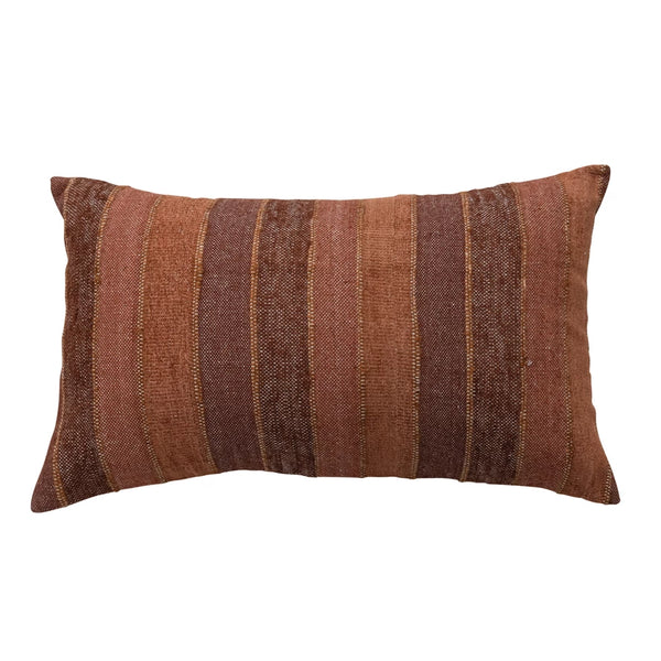 Rust Woven Striped Lumbar