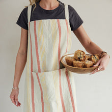 Load image into Gallery viewer, Woven Cotton Striped Apron w/ Pocket