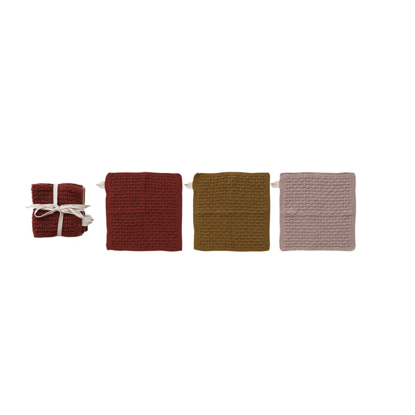 S/3 Cotton Knit Dish Cloths