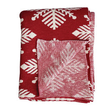 Load image into Gallery viewer, 60x50&quot; Red/White Snowflake Throw