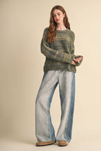 Load image into Gallery viewer, Speckled Knit Striped Sweater Pullover