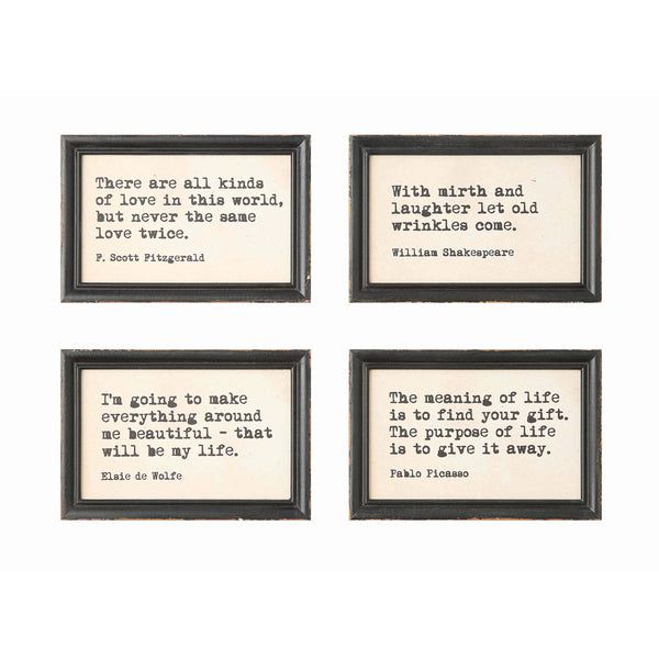 Black Framed Wall Decor w/ Saying
